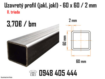Uzavretý profil 60x60x2
