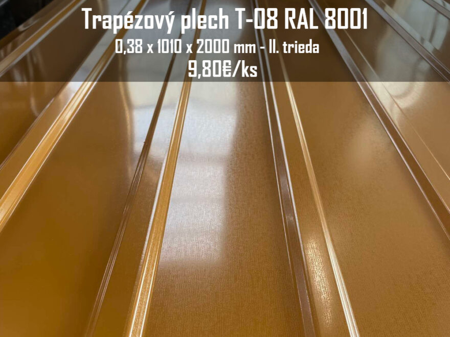 Trapézový plech T-08 RAL 8001