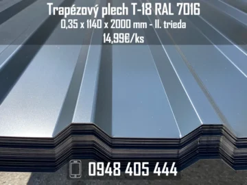 Trapézový plech T18 RAL 7016