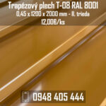 Trapézový plech T-08 RAL 8001
