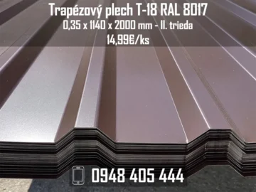 Trapézový plech T18 RAL 8017